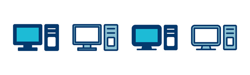 Computer icon vector isolated on white background. PC Icon vector. Computer monitor icon. Flat PC symbol