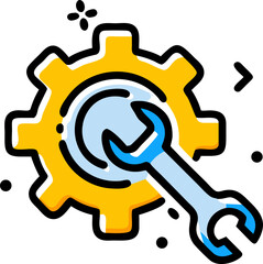 Gear and wrench icon technical support maintenance repair
