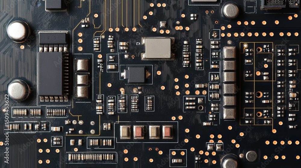 Poster high resolution detailed circuit board technology background image digital closeup electronic compon