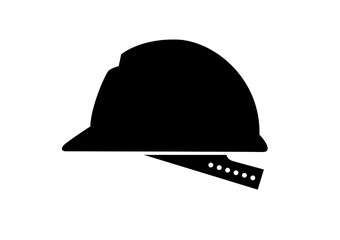 Stylish Black Hard helmet or Hat Icon for Construction Safety and Worker Profile Graphics
