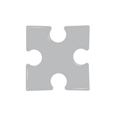 Gray puzzle piece with interlocking edges for construction materials  