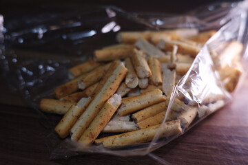 Macro of finger biscuit for breakfast