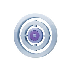 Target Aim Goal 3D Icon Objective Focus Strategy Achievement Bullseye Symbol