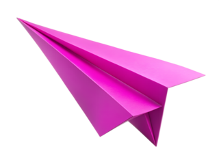 pink paper plane isolated on white background.PNG Transparent file type with high definition picture quality available.