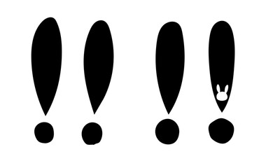 エクスクラメーションマーク　ウサギも添えて