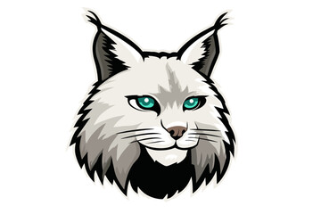 Obraz premium Close Up Pixelated Illustration of a Lynx's Head. minimalist icon vector logo