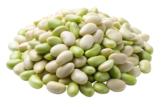 Pile of fresh lima beans isolated on transparent background