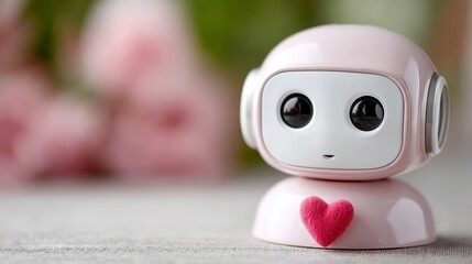 Affective computing technology shows emotional intelligence human computer interaction with cute robot expressing emotions