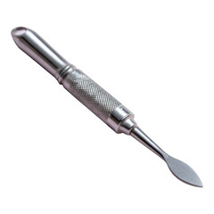 Fototapeta premium Shiny metal nail tool used by nail technician for precise cuticle care and nail grooming in beauty treatments