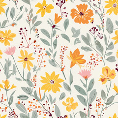 seamless pattern with flowers