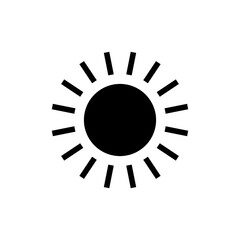 Sun icon symbol for apps and websites. Brightness sign and symbol