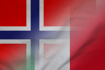 Obraz premium Norway and Italy national flag international relations ITA NOR
