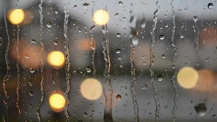 Rain streaks on a window glass with a bright, blurred street light in the background. Moody atmosphere, rainy weather, dramatic light reflection, and contemplative urban scene.
 - Powered by Adobe