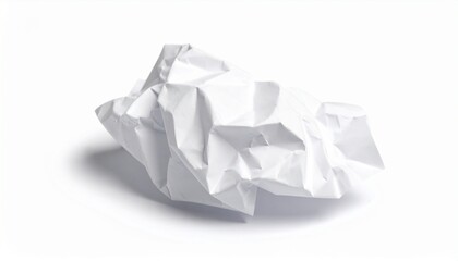 Obraz premium paper,white,crumpled,textured,wrinkled,background,isolated,blank,crease,object,trash,recycle,rough,sheet,ball,folded,clean,crumple,discarded,document,office,material,space,empty,minimal,wrinkle,abstra