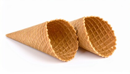 Waffle cone isolated on a white background
