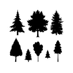 Fototapeta premium set of vector trees