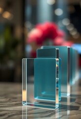 Modern Interface Design. Translucent Glass Cards With Blurred Background Offer A Polished Look. Glassmorphism Style Presents A Clean, Contemporary Aesthetic. Visual Clarity Enhances User Experience.