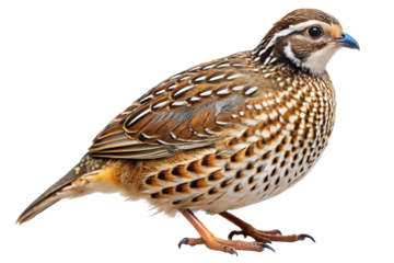 Detailed image of a mountain quail isolated on transparent background