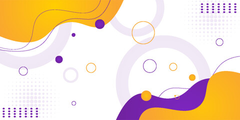 abstract banner background with fluid shapes in purple and orange color. vector illustration eps10