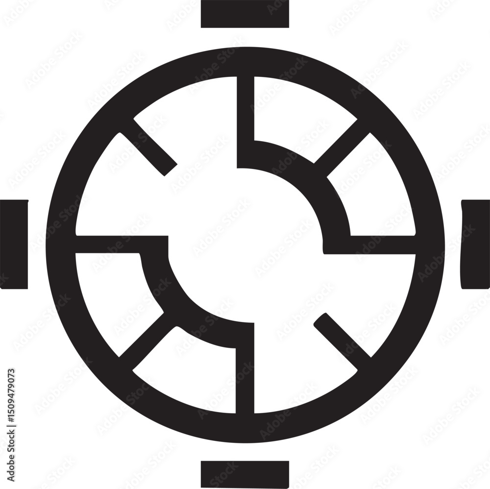 Poster circular diagram features interconnected segments forming a complex network.