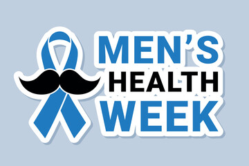 Mens Health Week poster, banner, card, vector illustration