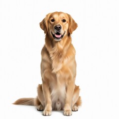 golden retriever isolated on white background