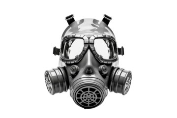 Gas Mask: Close-Up Studio Shot of a Protective Respirator isolated on transparent background png