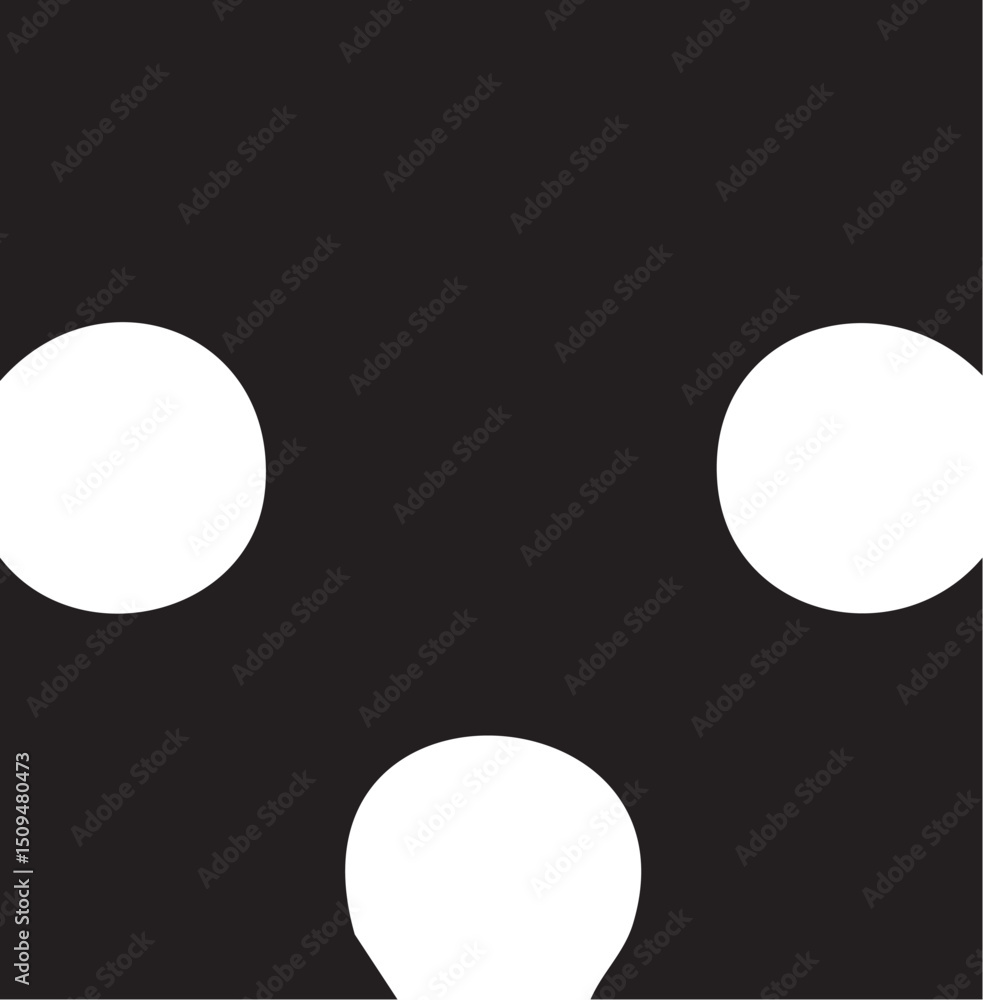 Aufkleber three white circles arranged in a triangular formation.