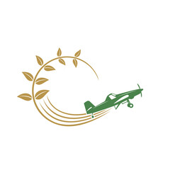 Agricultural aircraft, airplane specialist to fly over farmland, vector art.