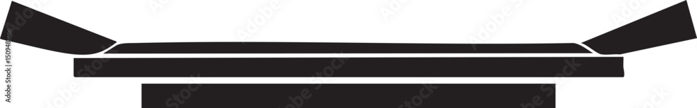 Poster simple horizontal with two angled extensions.