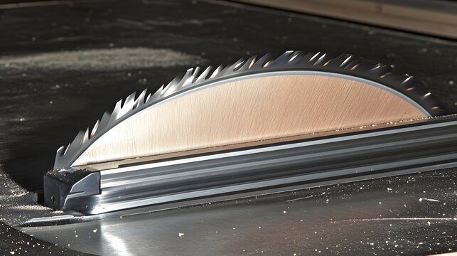 Sharp Circular Saw Blade on Table Saw Woodworking Tool - Powered by Adobe
