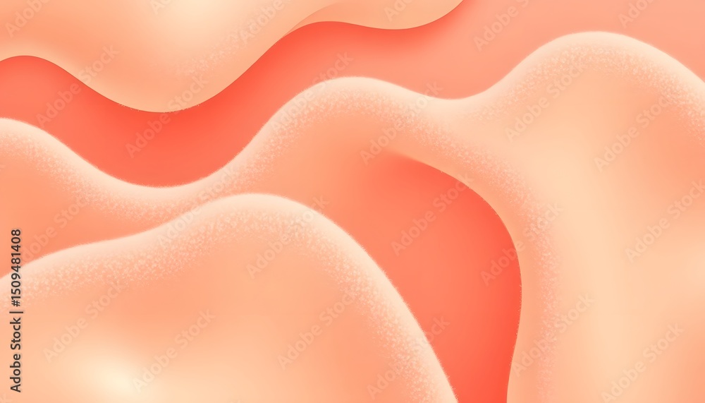 Leinwandbilder Abstract Peach Fuzz Dream Soft Light Play On Rounded Shapes, A Delicate Dance Of Color And Form. A Gentle Flow, Creating A Calming Visual Experience. A Beautiful Backdrop, Ideal For Creative Projects.