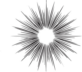 Fototapeta premium stark black and white depicts a radiating starburst emanating from a central point.