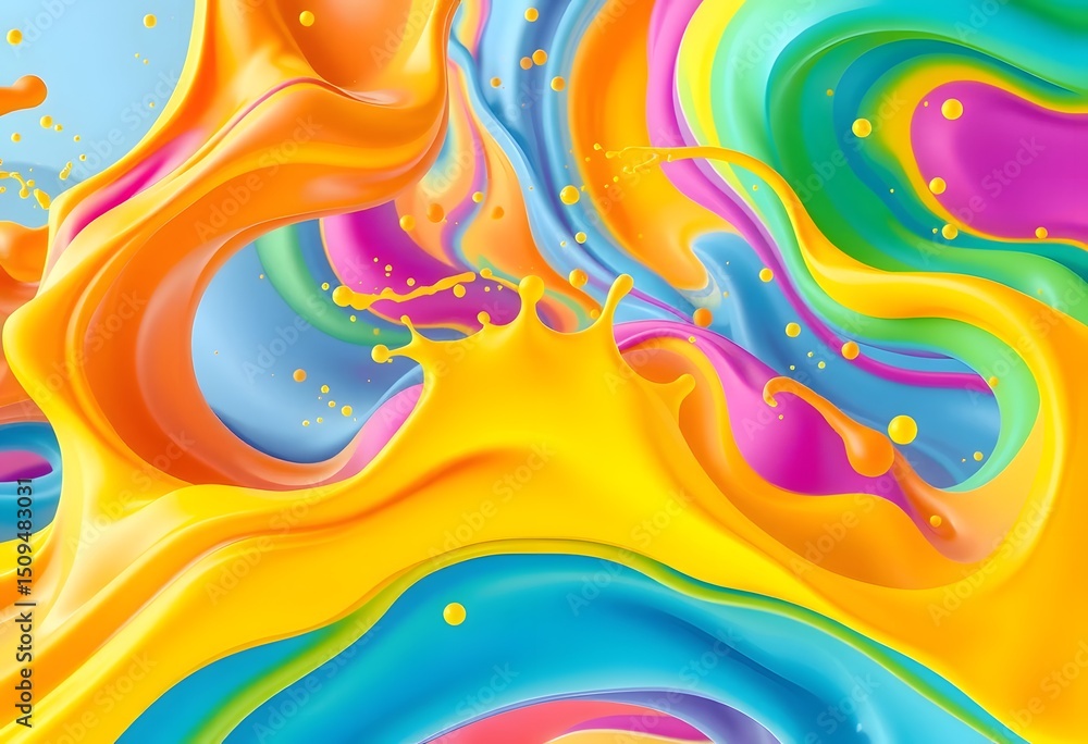 Leinwandbilder vibrant fluid art, dynamic color explosion. abstract shapes create energy and movement. a modern des