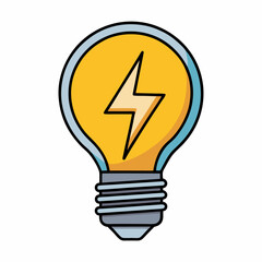 Bright idea lightning bolt lightbulb innovation energy