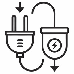 Obraz premium Electric plug connecting to power source energy efficiency