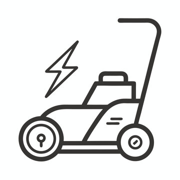 electric lawn mower outline clip art preview