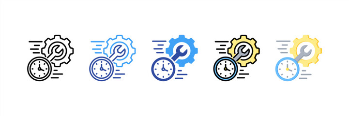 Repair Time Multi Style Icon Set