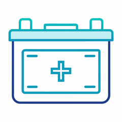 Obraz premium Medical first aid kit emergency box icon illustration