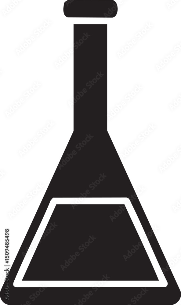 Poster simple isolated conical flask rests on a white background.