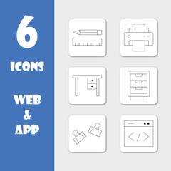 Web and app icons pack vector illustration