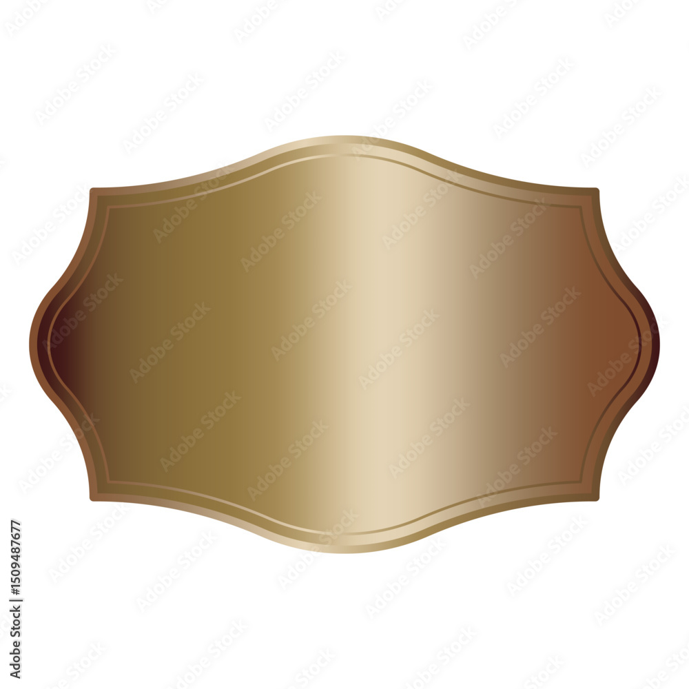 Poster bronze frame icon. classic vector shape. gradient brown label. elegant empty badge.