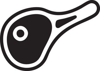 simple stylized black spatula rests on a white background.