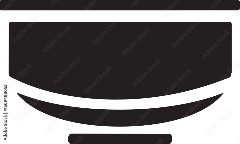 Aufkleber simple dark silhouette of a rounded container rests on a white surface.