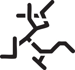 Obraz premium stylized figure falls into a fractured shape.