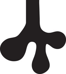 Fototapeta premium stark black geometric shape forms a stylized tree branch against a white background.