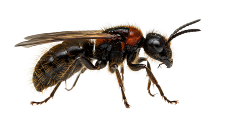 Detailed Winged Ant CloseUp Hairy Body Segmented Antennae and Sharp Mandibles