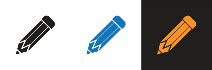 Pencil icon design with white background. Pencil icon illustration