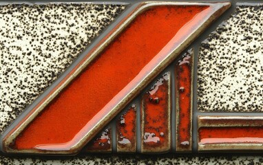 Abstract Geometric Tile Texture Midjourney AI Art Red Brown