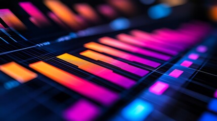 Colorful Digital Bar Graph Data Visualization  Financial Analysis Abstract.